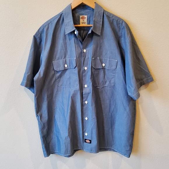 Dickies Other - DICKIES Men's Short Sleeve Chambray Button Down Work Shirt XL